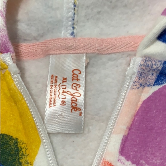 Girls XL multi colored heart hoodie - Picture 2 of 4